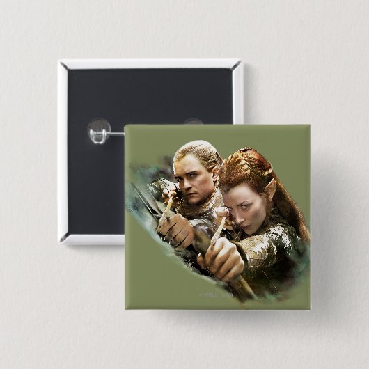 LEGOLAS GREENLEAF™ en TAURIEL™ Graphic Vierkante Button 5,1 Cm (Voorkant /achterkant)