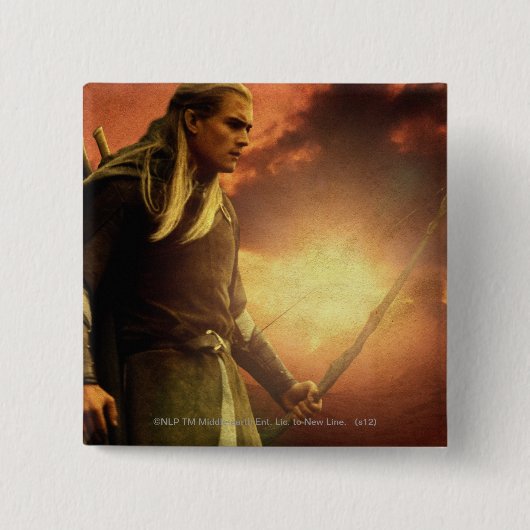 LEGOLAS GREENLEAF™ met Boog Vierkante Button 5,1 Cm (Voorkant)