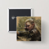 LEGOLAS GREENLEAF™-schets Vierkante Button 5,1 Cm (Voorkant /achterkant)