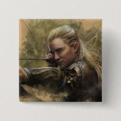 LEGOLAS GREENLEAF™-schets Vierkante Button 5,1 Cm (Voorkant)