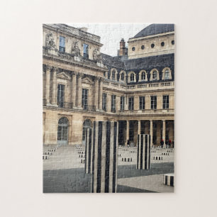 Legpuzzel gestreepte zuilen bij Palais Royal