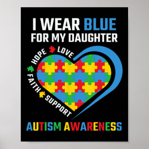 Legpuzzel Ik draag blauw voor mijn dochter Autisme Poster