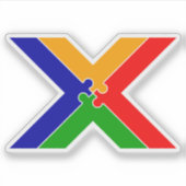 Legpuzzel Letter X Monogram Sticker (Voorkant)