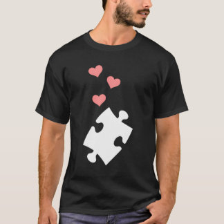 Legpuzzel stuk harten t-shirt