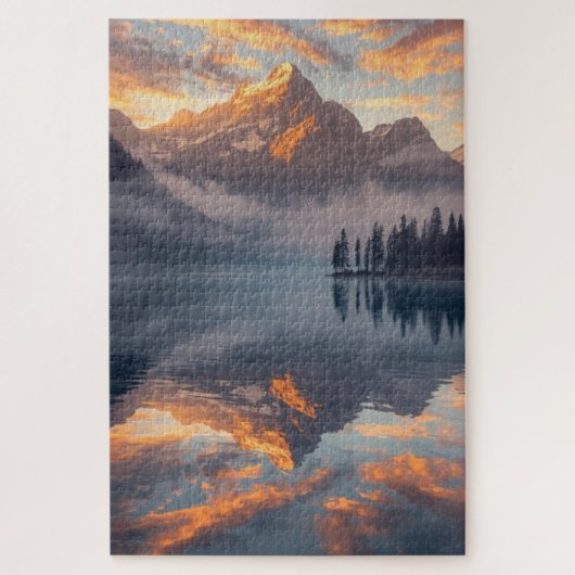 Legpuzzel Sunset Mountain Lake (Verticaal)