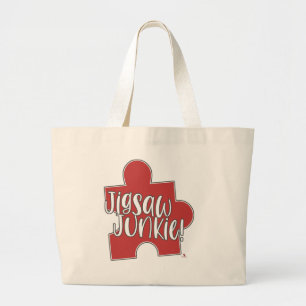 Legpuzzelverslaafde Puzzel Levensstijl Hobby Kunst Grote Tote Bag