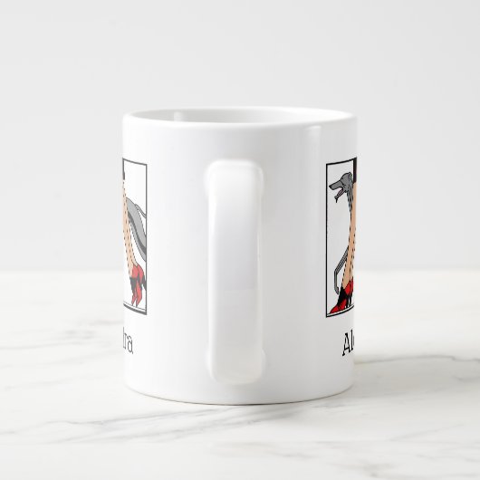 Legs Art Deco Women Greyhound Whippet Dog R Jumbo Mok (Achterkant)