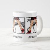 Legs Art Deco Women Greyhound Whippet Dog R Jumbo Mok (Voorkant rechts)