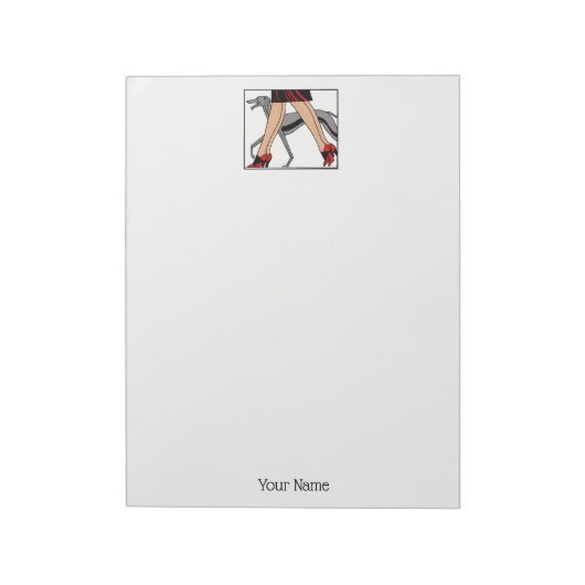 Legs Art Deco Women Greyhound Whippet Dog R Notitieblok (Gedraaid)