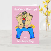 Legs omhoog Moederdagkaart Kaart (Gele Bloem)