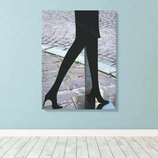 Legs Silhouette op het Corner Canvas (Insitu (Houten vloer))
