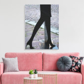 Legs Silhouette op het Corner Canvas Afdruk (Insitu (Woonkamer))