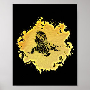 Leguaan Hagedis Motief Terrarium Reptiel Kleurrijk Poster