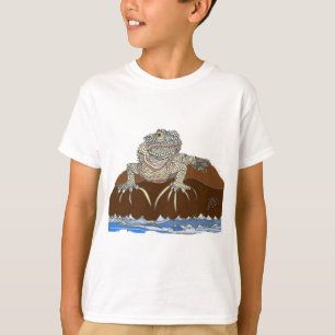 leguaan op een rots met Hermit Crab T-shirt