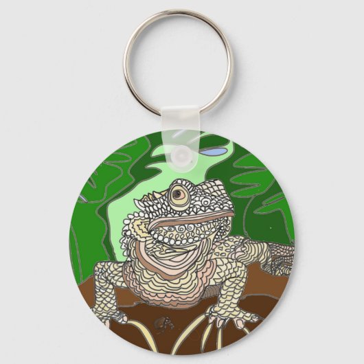 Leguaan op een rots sleutelhanger (Voorkant)