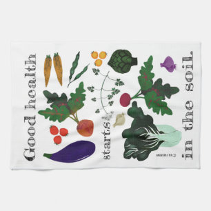 Légumes de serviette de thé de jardin