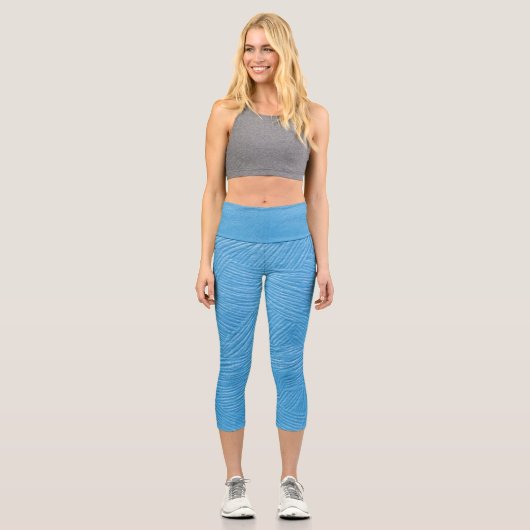 Légumineuse texture bleue Capri leggings (Recto)