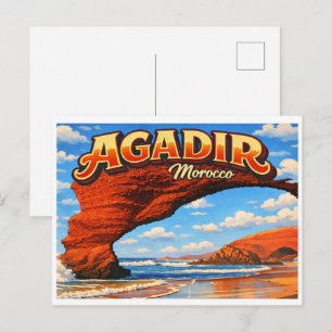 Legzira Agadir stadsstrand Marokko reis souvenirs Briefkaart