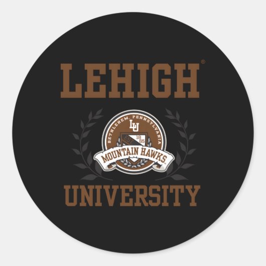 Lehigh Mountain Hawks Laurels Ronde Sticker (Voorkant)