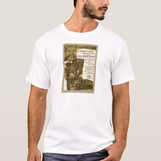 Lehigh Valley Railroad 1897 Train Poster T-shirt (Voorkant)