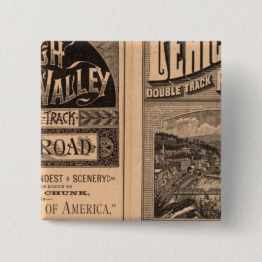 Lehigh Valley Railroad Vierkante Button 5,1 Cm (Voorkant)