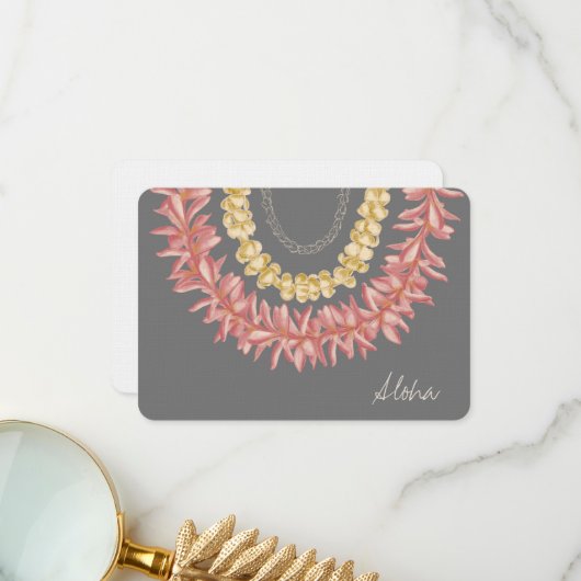 Lei Day - Dove, Carte Aloha personnalisée (Devant/Arrière en situation)