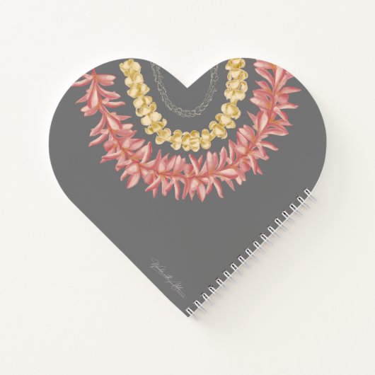 Lei Day - Duif, gepersonaliseerd hart Notitieboek (Achterkant)