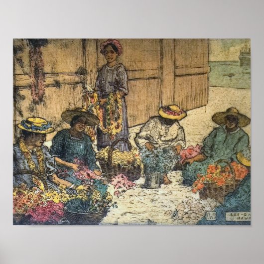 Lei Day Hawaii - Charles W. Bartlett Poster (Voorkant)