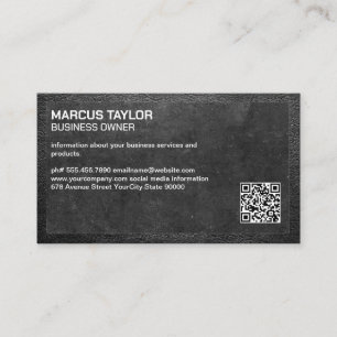 Lei Grijs Ledergrens QR-code Visitekaartje