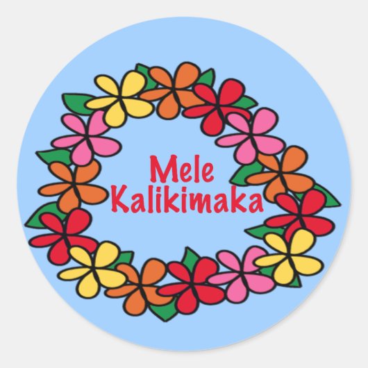 Lei Hawaiian Kerstmis Ronde Sticker (Voorkant)