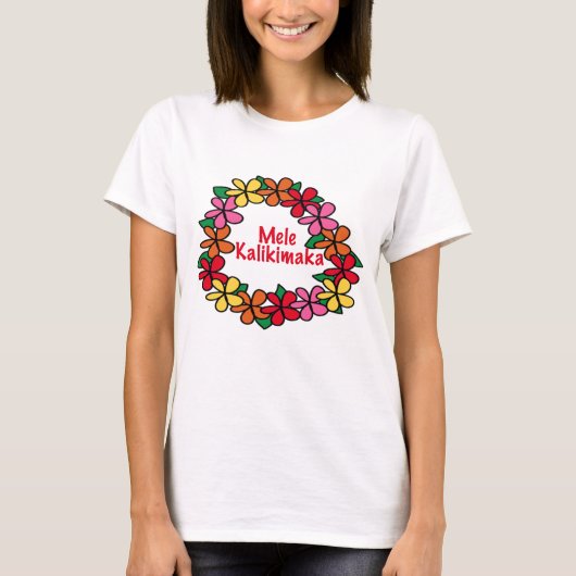 Lei Hawaiian Kerstmis T-shirt (Voorkant)