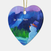 Leia Rising Propose Snowman Dream Ceramic Ornement (Gauche)