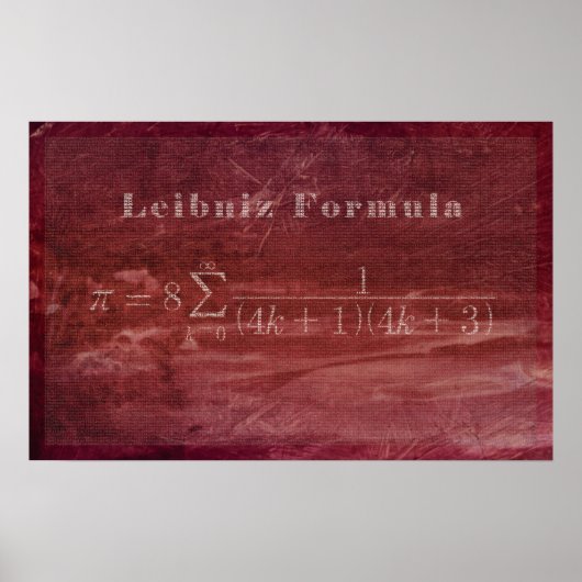 Leibniz Pi-formule - Wiskunde Poster (Voorkant)