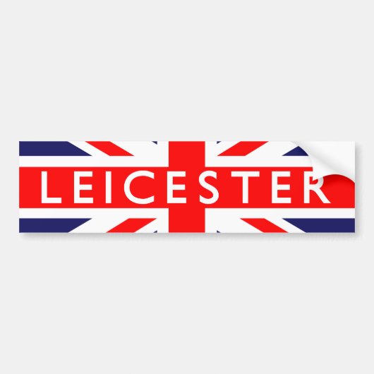 Leicester : Britse vlag Bumpersticker (Voorkant)