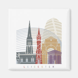 Leicester skyline poster magneet