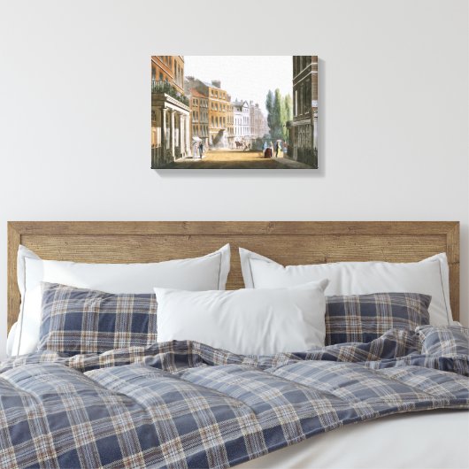 Leicester Square 1812 uit Ackermann's Repository Canvas Afdruk (Insitu (Slaapkamer))