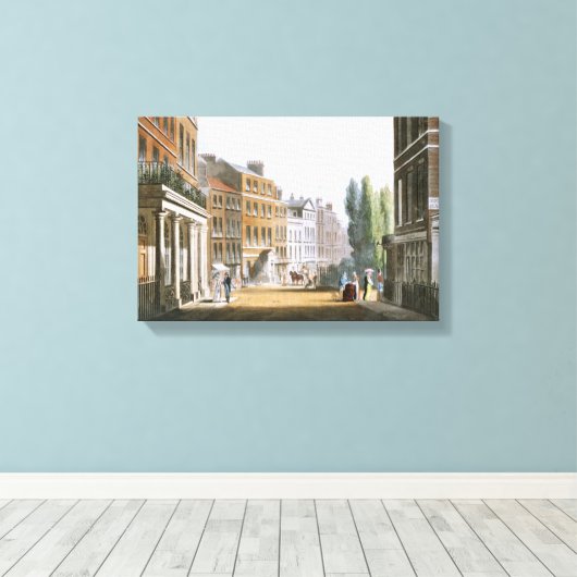 Leicester Square 1812 uit Ackermann's Repository Canvas Afdruk (Insitu (Houten vloer))