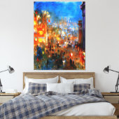 Leicester Square bij nacht, Londen Canvas Afdruk (Insitu (Slaapkamer))
