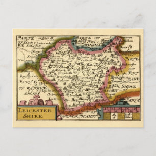 Leicestershire County England Oude antiquarische k Briefkaart
