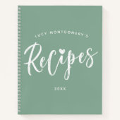 Leid groen wit penseelscript ontvangen notitieboek (Voorkant)