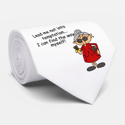 Leid me niet in verleiding Humor Stropdas (Opgerold)