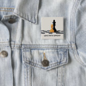 Leiden Met Inspanning Vierkante Button 5,1 Cm (In situ)