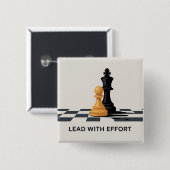 Leiden Met Inspanning Vierkante Button 5,1 Cm (Voorkant /achterkant)