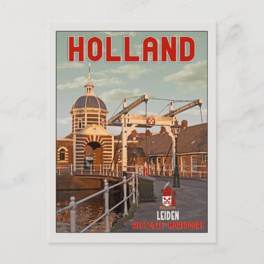 Leiden - Morspoorbrug Briefkaart (Voorkant)