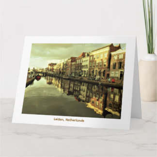 Leiden, Nederland Gracht Scene Kaart