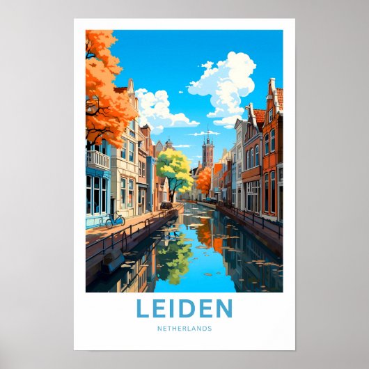 Leiden Nederland Reisprint Poster (Voorkant)
