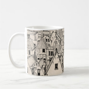 Leiden Zuid-Holland Nederland peninkttekening Koffiemok