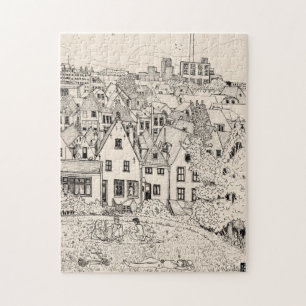 Leiden Zuid-Holland Nederland peninkttekening Legpuzzel