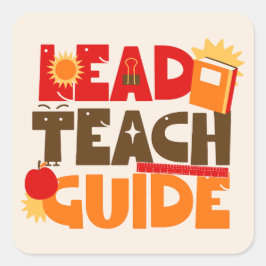 Leidende onderwijsgids vierkante sticker