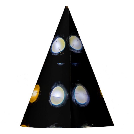 LEIDENE lichten, close-up abstracte achtergrond. Feesthoedjes (Achterkant)